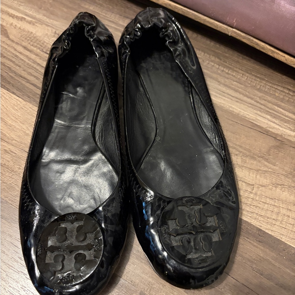Tory Burch Glossy Black Loafers